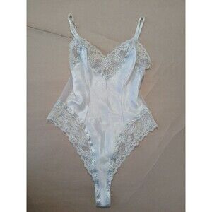 Vintage 1980s Designs By Faris L Ivory Bodysuit Lingerie Soft Girl *Flawed